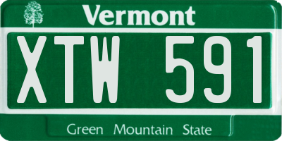 VT license plate XTW591