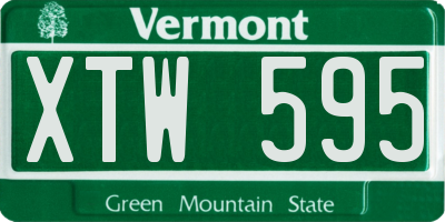 VT license plate XTW595
