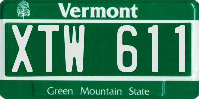 VT license plate XTW611