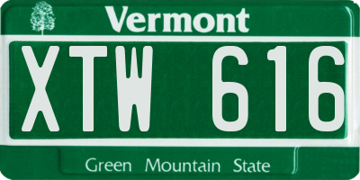 VT license plate XTW616