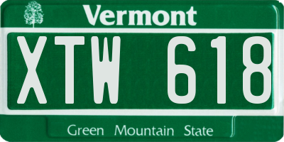 VT license plate XTW618