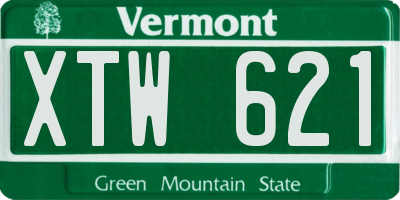 VT license plate XTW621