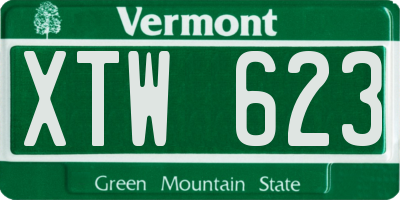 VT license plate XTW623