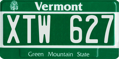 VT license plate XTW627