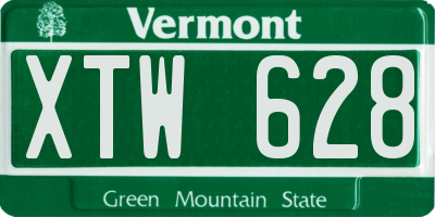 VT license plate XTW628