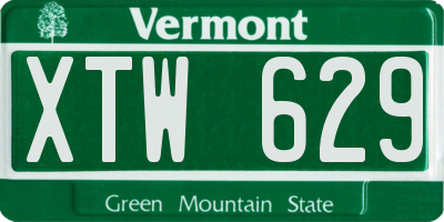 VT license plate XTW629