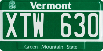 VT license plate XTW630