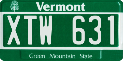 VT license plate XTW631