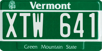 VT license plate XTW641