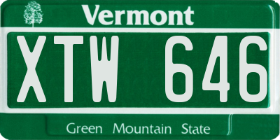 VT license plate XTW646