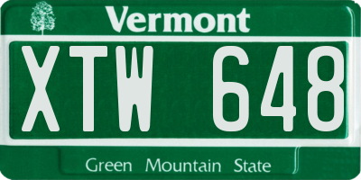 VT license plate XTW648