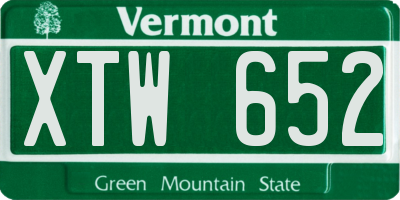 VT license plate XTW652
