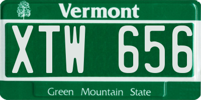 VT license plate XTW656