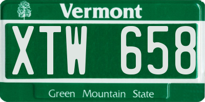 VT license plate XTW658