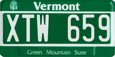 VT license plate XTW659