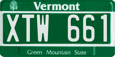VT license plate XTW661
