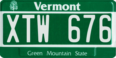 VT license plate XTW676