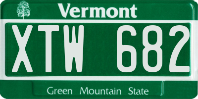 VT license plate XTW682