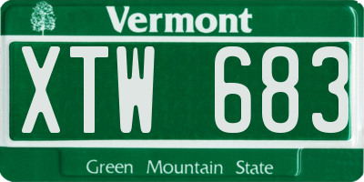 VT license plate XTW683