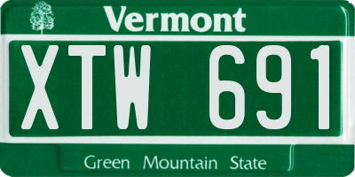 VT license plate XTW691