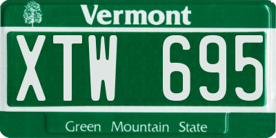 VT license plate XTW695
