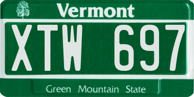 VT license plate XTW697