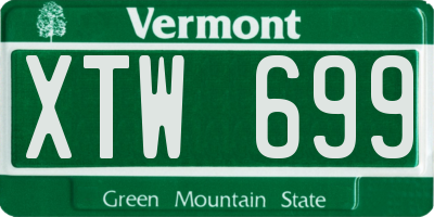 VT license plate XTW699