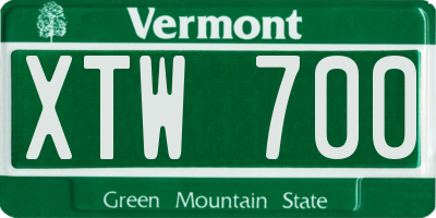 VT license plate XTW700