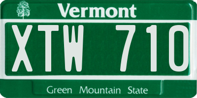 VT license plate XTW710