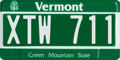 VT license plate XTW711