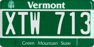 VT license plate XTW713