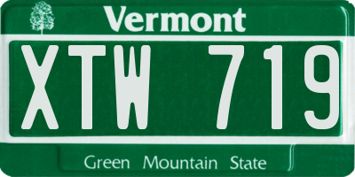 VT license plate XTW719