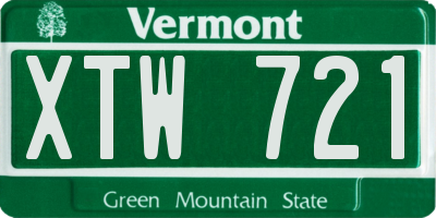 VT license plate XTW721