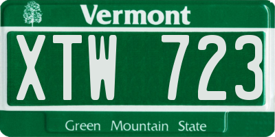 VT license plate XTW723