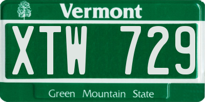 VT license plate XTW729
