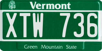 VT license plate XTW736