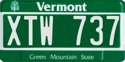 VT license plate XTW737