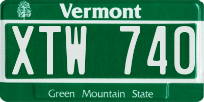 VT license plate XTW740