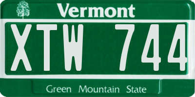 VT license plate XTW744