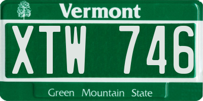 VT license plate XTW746