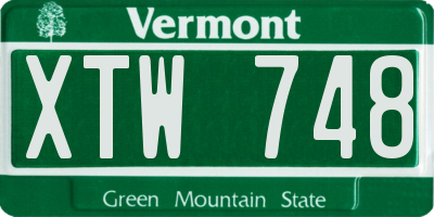 VT license plate XTW748