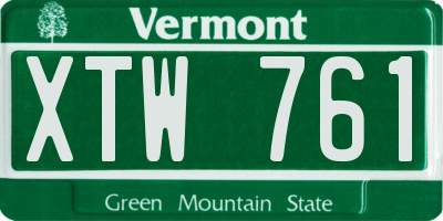 VT license plate XTW761