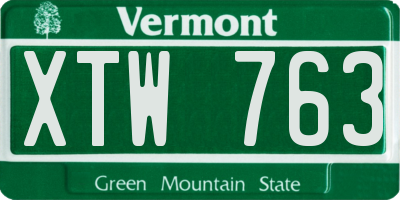 VT license plate XTW763