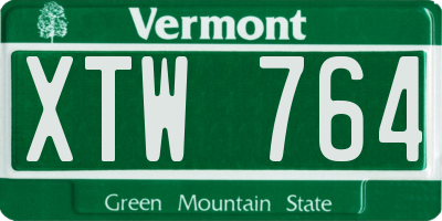 VT license plate XTW764
