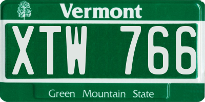 VT license plate XTW766