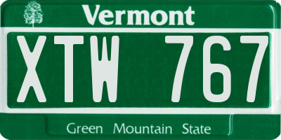 VT license plate XTW767