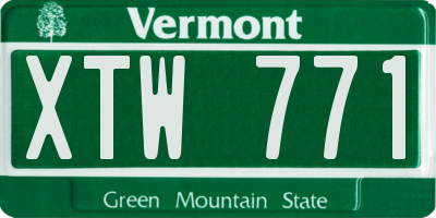 VT license plate XTW771
