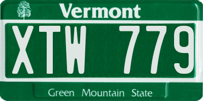VT license plate XTW779