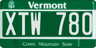 VT license plate XTW780