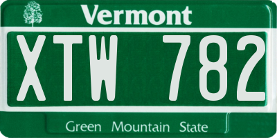 VT license plate XTW782